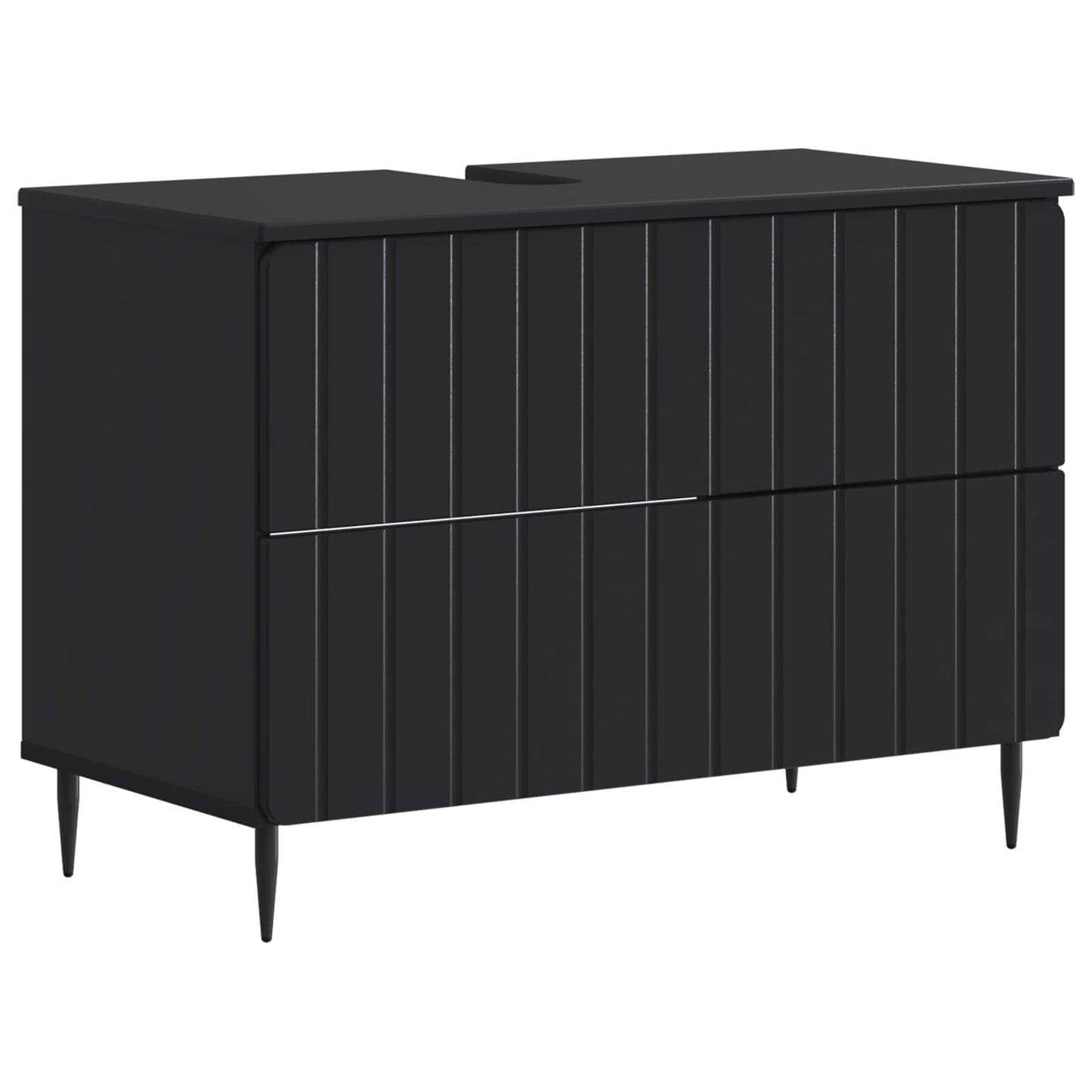 vidaXL Bathroom Sink Cabinet ZWOLLE Black 82 x 41x 58.5 cm