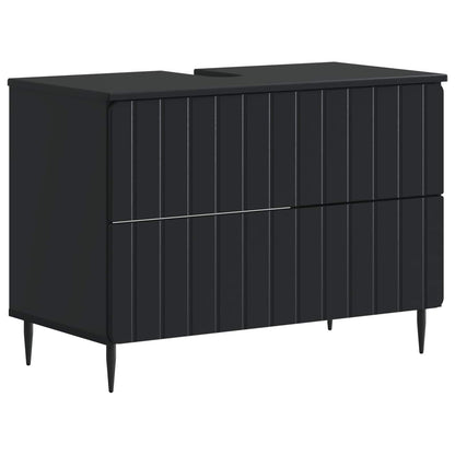vidaXL Bathroom Sink Cabinet ZWOLLE Black 82 x 41x 58.5 cm