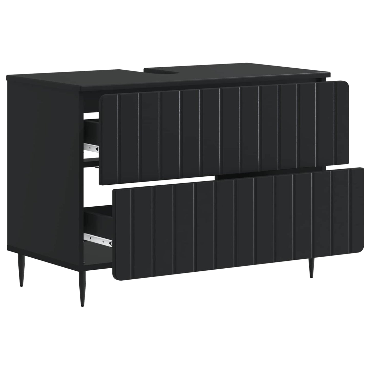 vidaXL Bathroom Sink Cabinet ZWOLLE Black 82 x 41x 58.5 cm