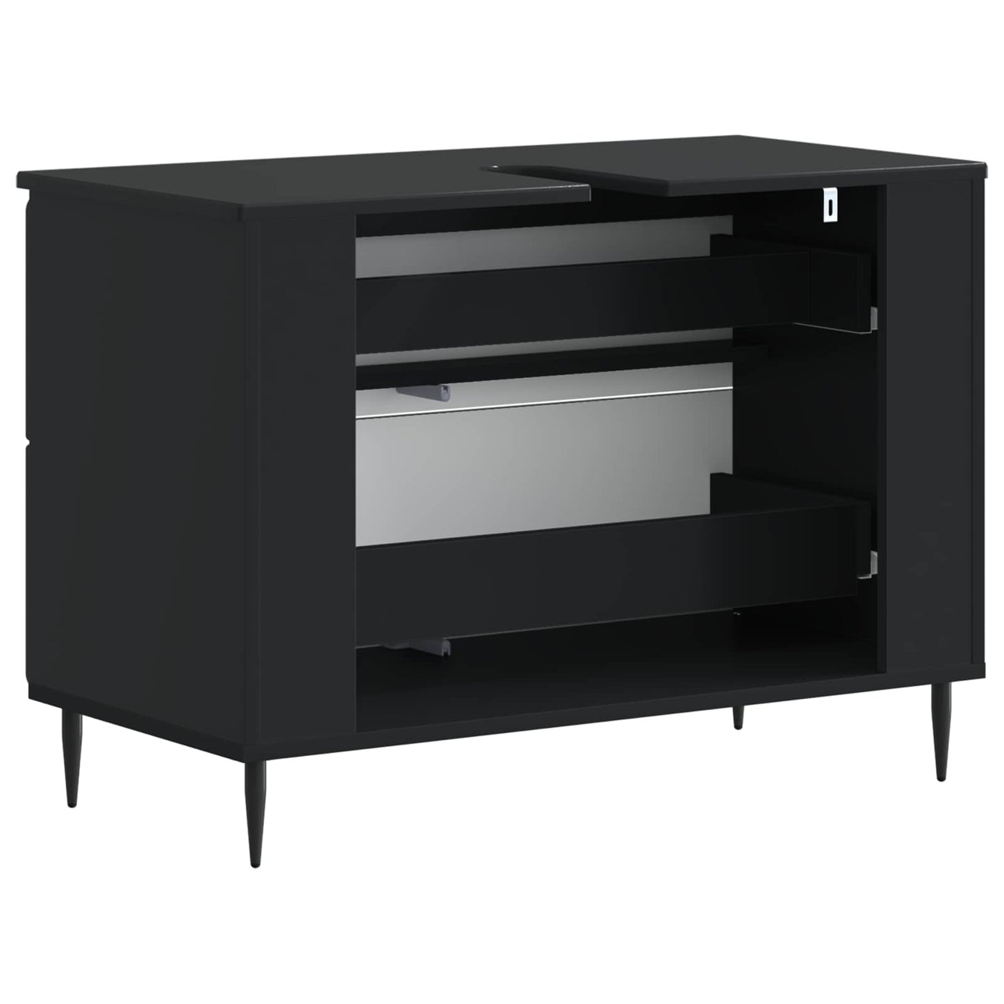 vidaXL Bathroom Sink Cabinet ZWOLLE Black 82 x 41x 58.5 cm