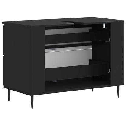 vidaXL Bathroom Sink Cabinet ZWOLLE Black 82 x 41x 58.5 cm