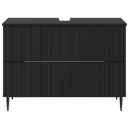 vidaXL Bathroom Sink Cabinet ZWOLLE Black 82 x 41x 58.5 cm