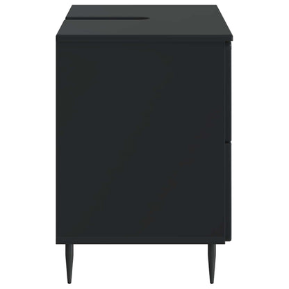 vidaXL Bathroom Sink Cabinet ZWOLLE Black 82 x 41x 58.5 cm