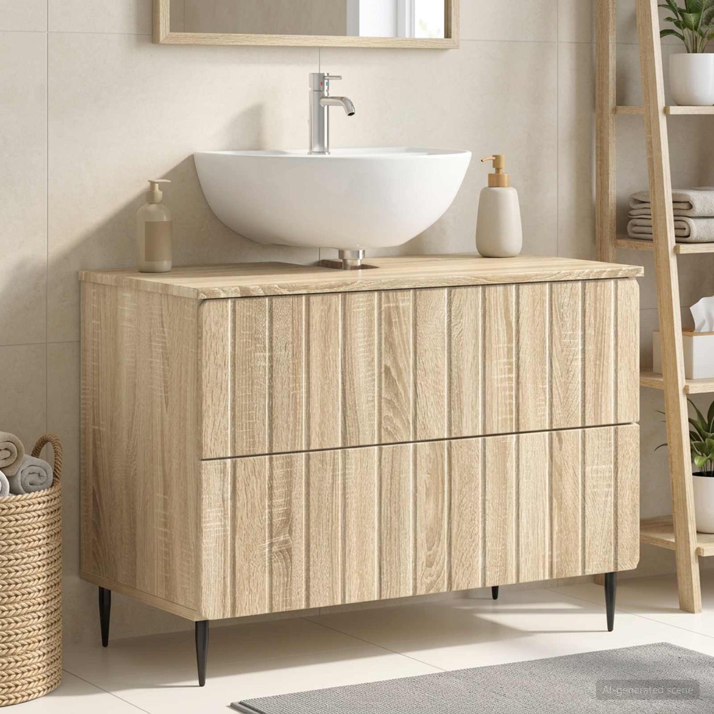 vidaXL Bathroom Sink Cabinet ZWOLLE Sonoma Oak 82 x 41x 58.5 cm
