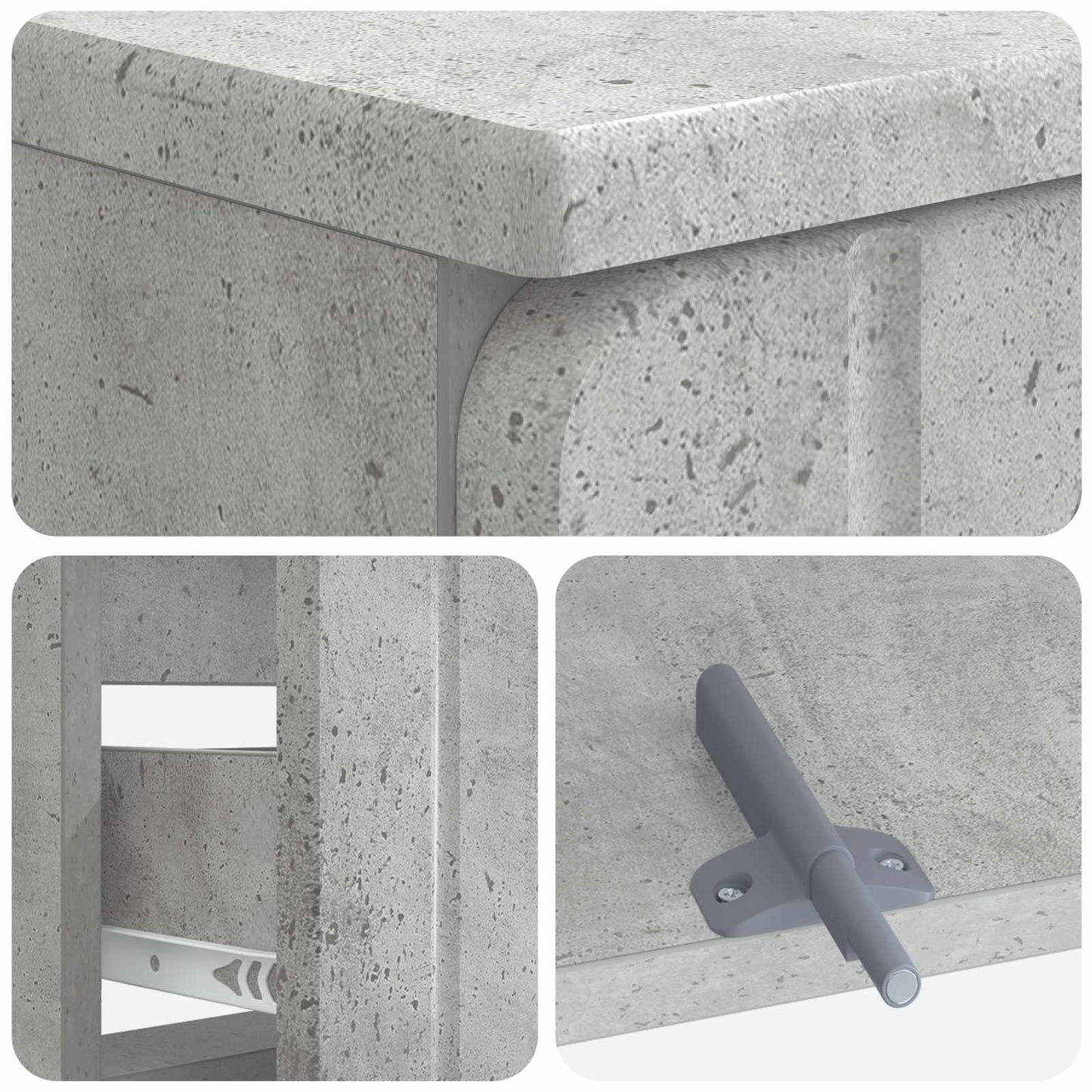 vidaXL Bathroom Sink Cabinet ZWOLLE Concrete Grey 82 x 41x 58.5 cm