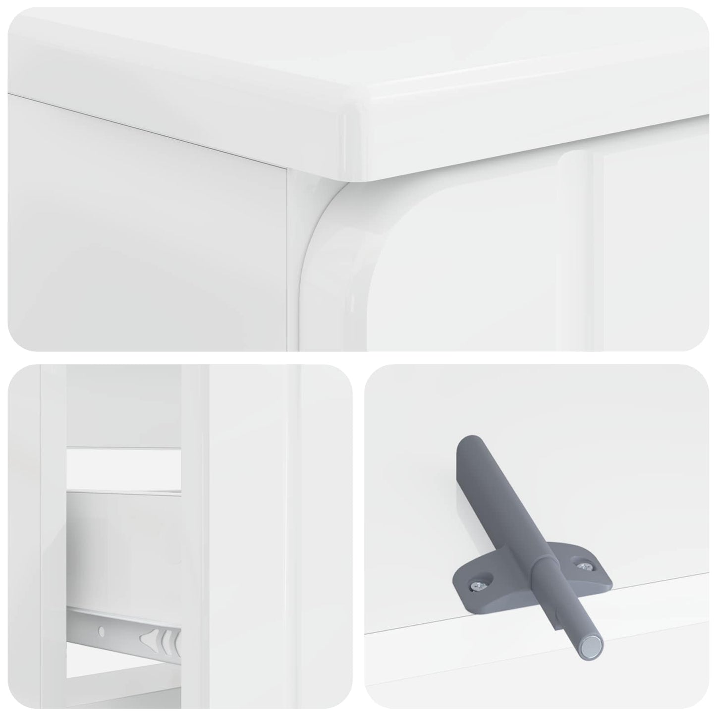 vidaXL Bathroom Sink Cabinet ZWOLLE High Gloss White 82 x 41x 58.5 cm