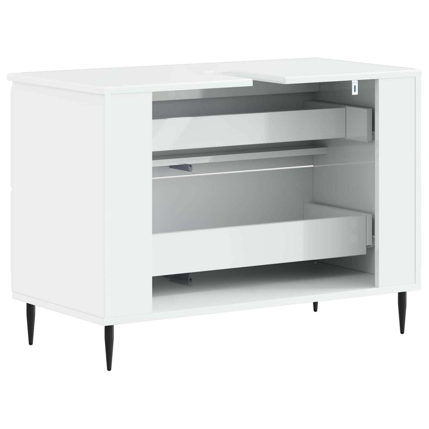 vidaXL Bathroom Sink Cabinet ZWOLLE High Gloss White 82 x 41x 58.5 cm