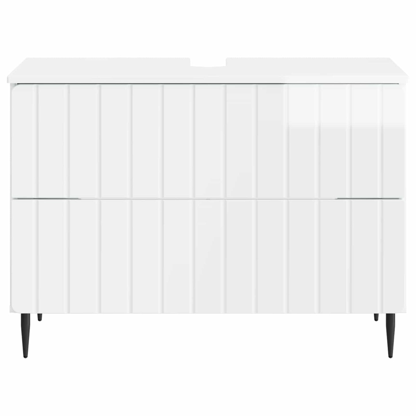 vidaXL Bathroom Sink Cabinet ZWOLLE High Gloss White 82 x 41x 58.5 cm