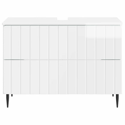 vidaXL Bathroom Sink Cabinet ZWOLLE High Gloss White 82 x 41x 58.5 cm