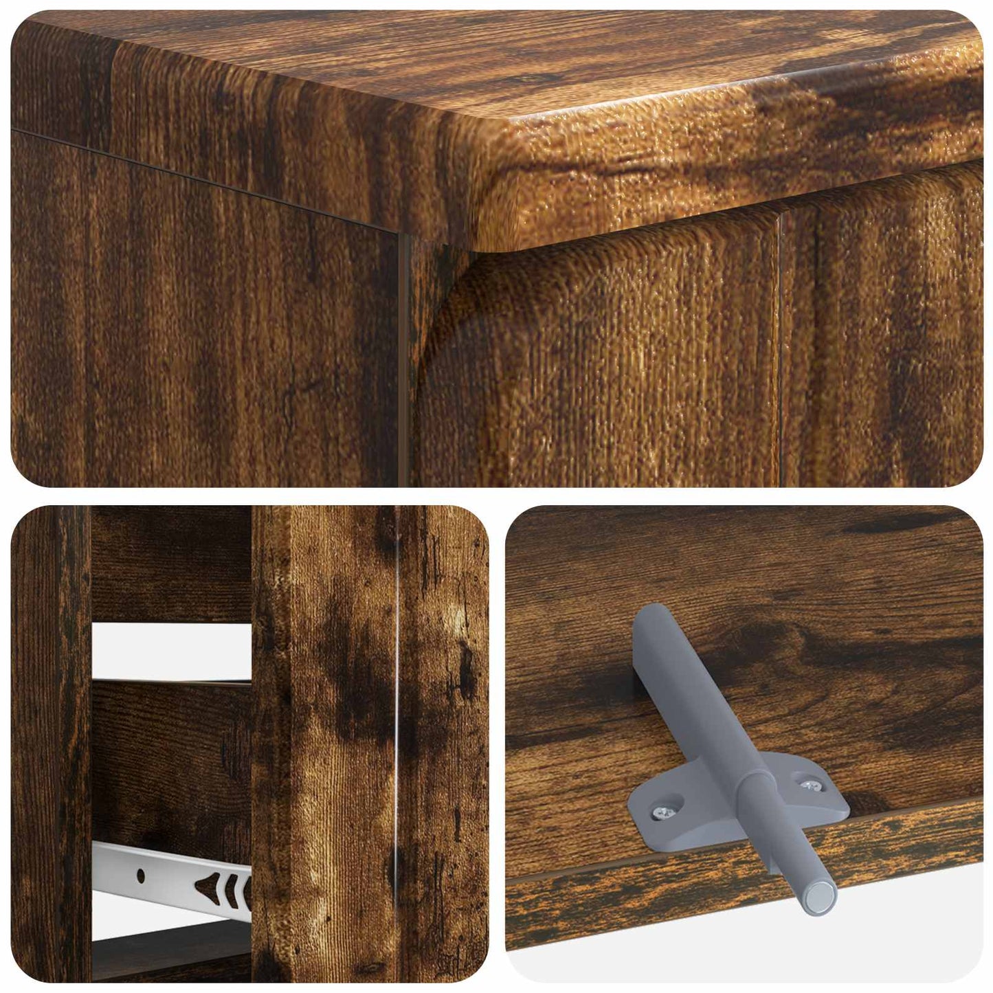 vidaXL Bathroom Sink Cabinet ZWOLLE Smoked Oak 82 x 41x 58.5 cm