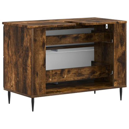 vidaXL Bathroom Sink Cabinet ZWOLLE Smoked Oak 82 x 41x 58.5 cm
