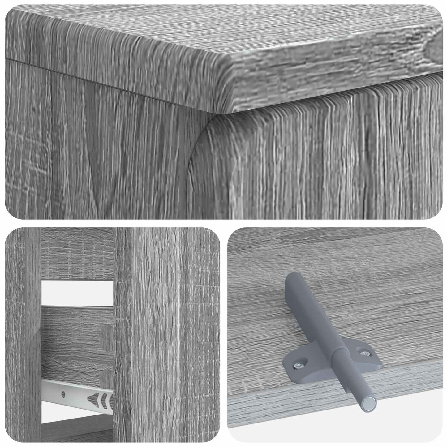 vidaXL Bathroom Sink Cabinet ZWOLLE Grey Sonoma 82 x 41x 58.5 cm