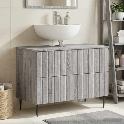 vidaXL Bathroom Sink Cabinet ZWOLLE Grey Sonoma 82 x 41x 58.5 cm