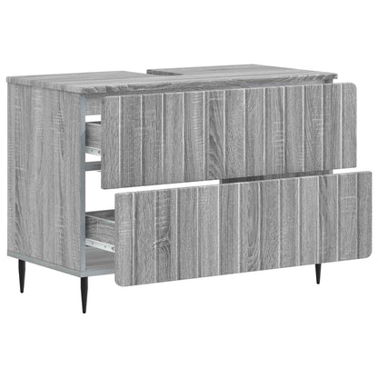 vidaXL Bathroom Sink Cabinet ZWOLLE Grey Sonoma 82 x 41x 58.5 cm