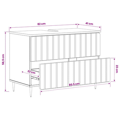 vidaXL Bathroom Sink Cabinet ZWOLLE Grey Sonoma 82 x 41x 58.5 cm