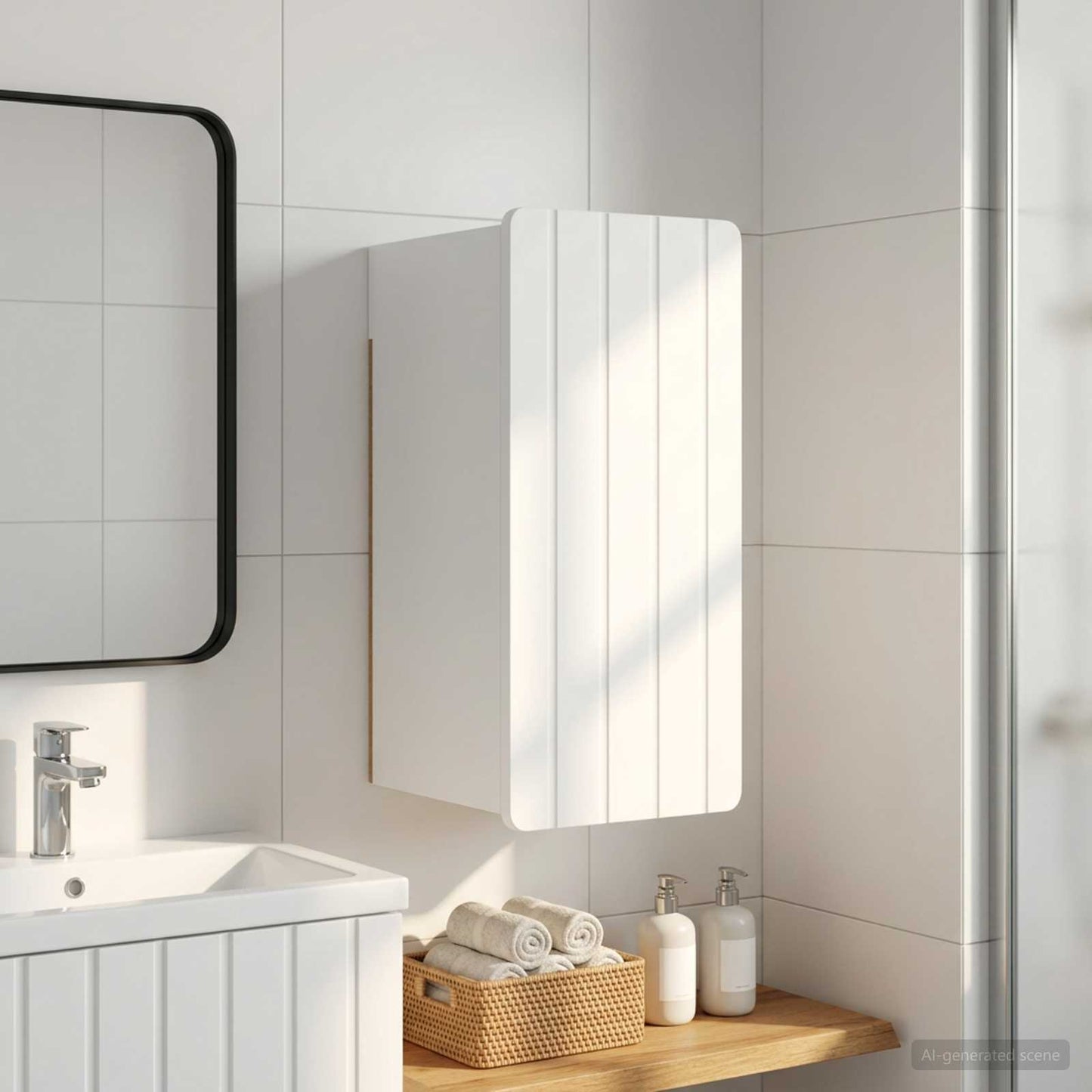 vidaXL Bathroom Wall Cabinet ZWOLLE White 30 x 31 x 63 cm