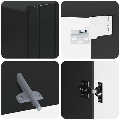 vidaXL Bathroom Wall Cabinet ZWOLLE Black 30 x 31 x 63 cm