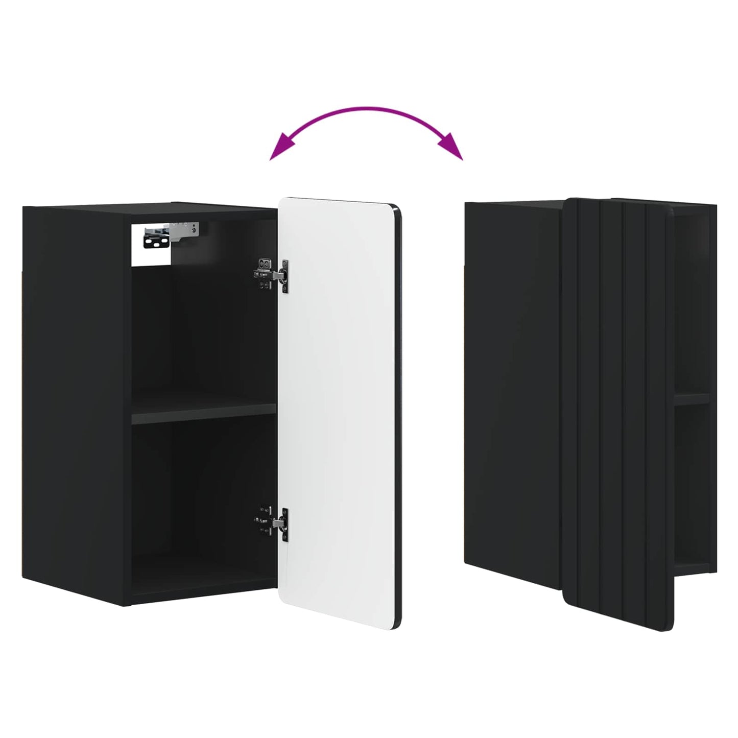 vidaXL Bathroom Wall Cabinet ZWOLLE Black 30 x 31 x 63 cm