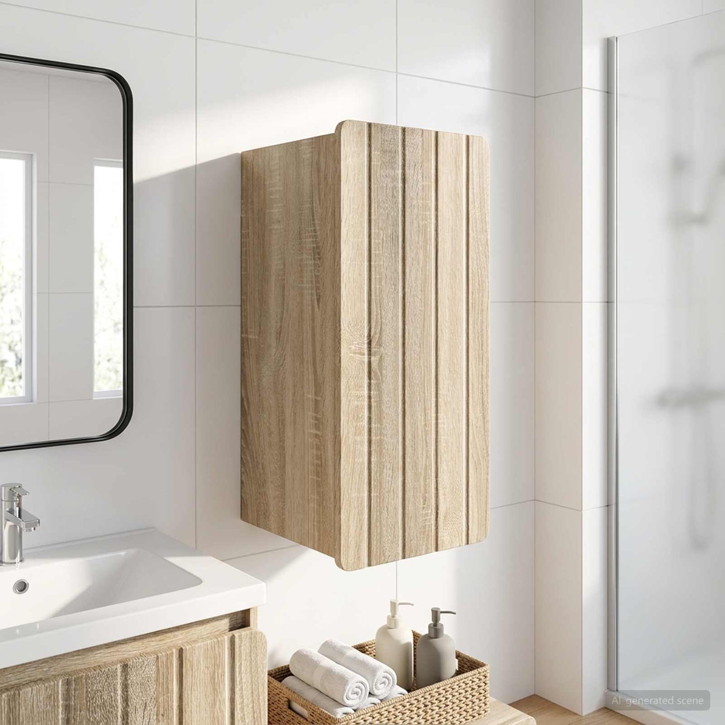 vidaXL Bathroom Wall Cabinet ZWOLLE Sonoma Oak 30 x 31 x 63 cm