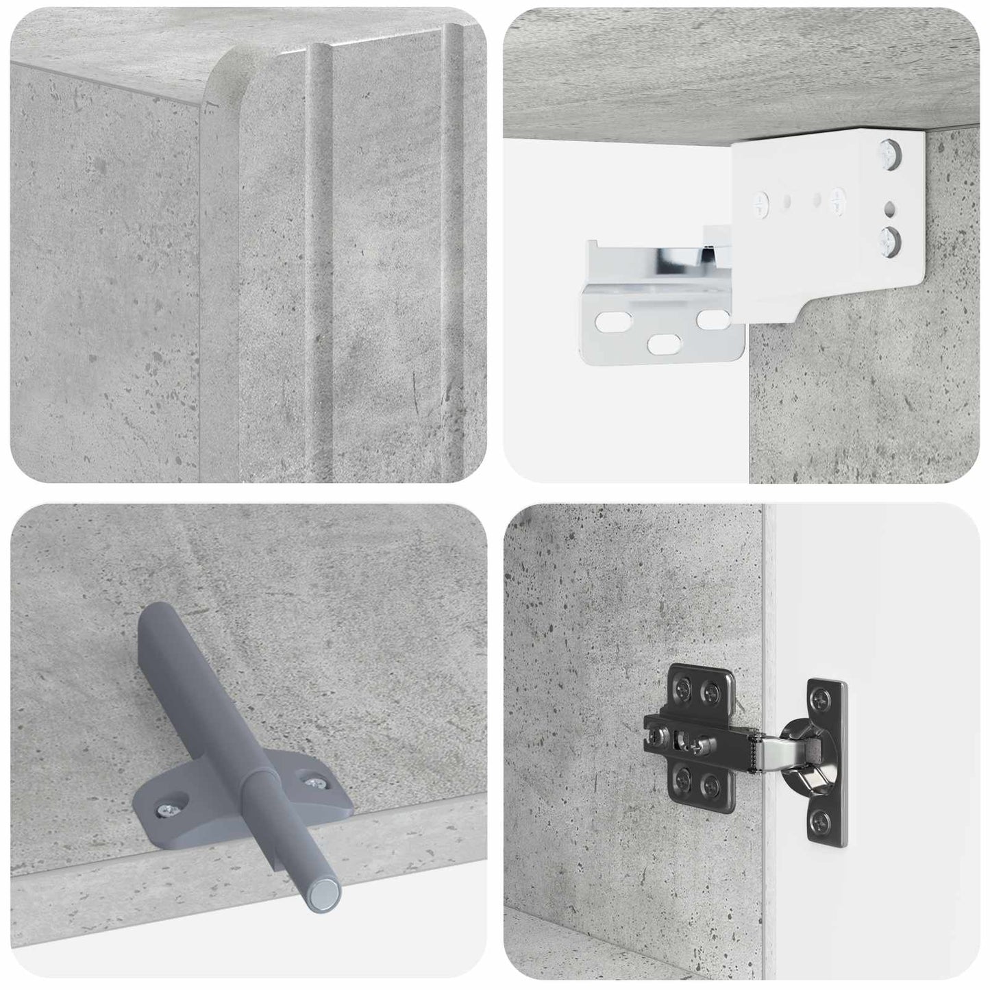 vidaXL Bathroom Wall Cabinet ZWOLLE Concrete Grey 30 x 31 x 63 cm