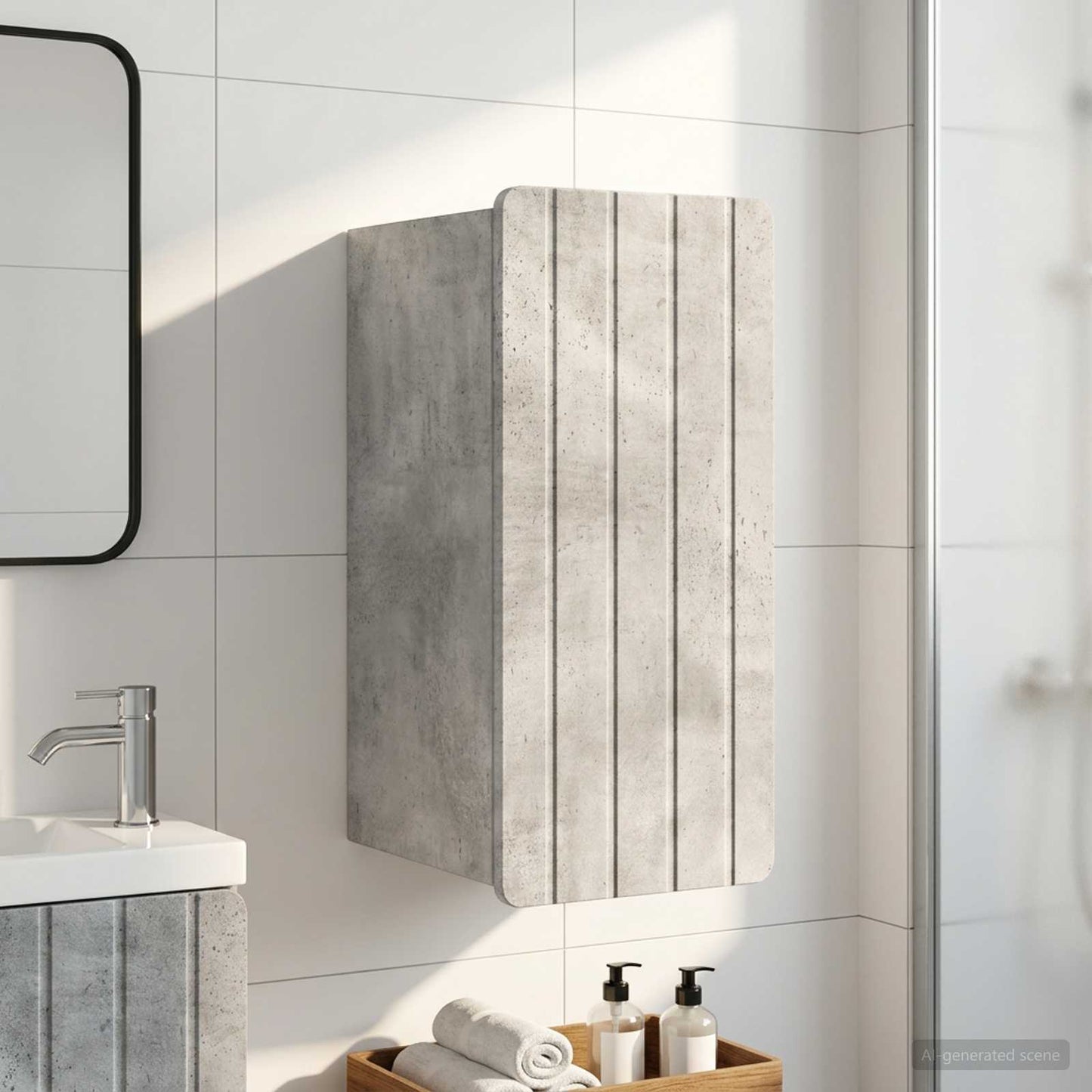 vidaXL Bathroom Wall Cabinet ZWOLLE Concrete Grey 30 x 31 x 63 cm