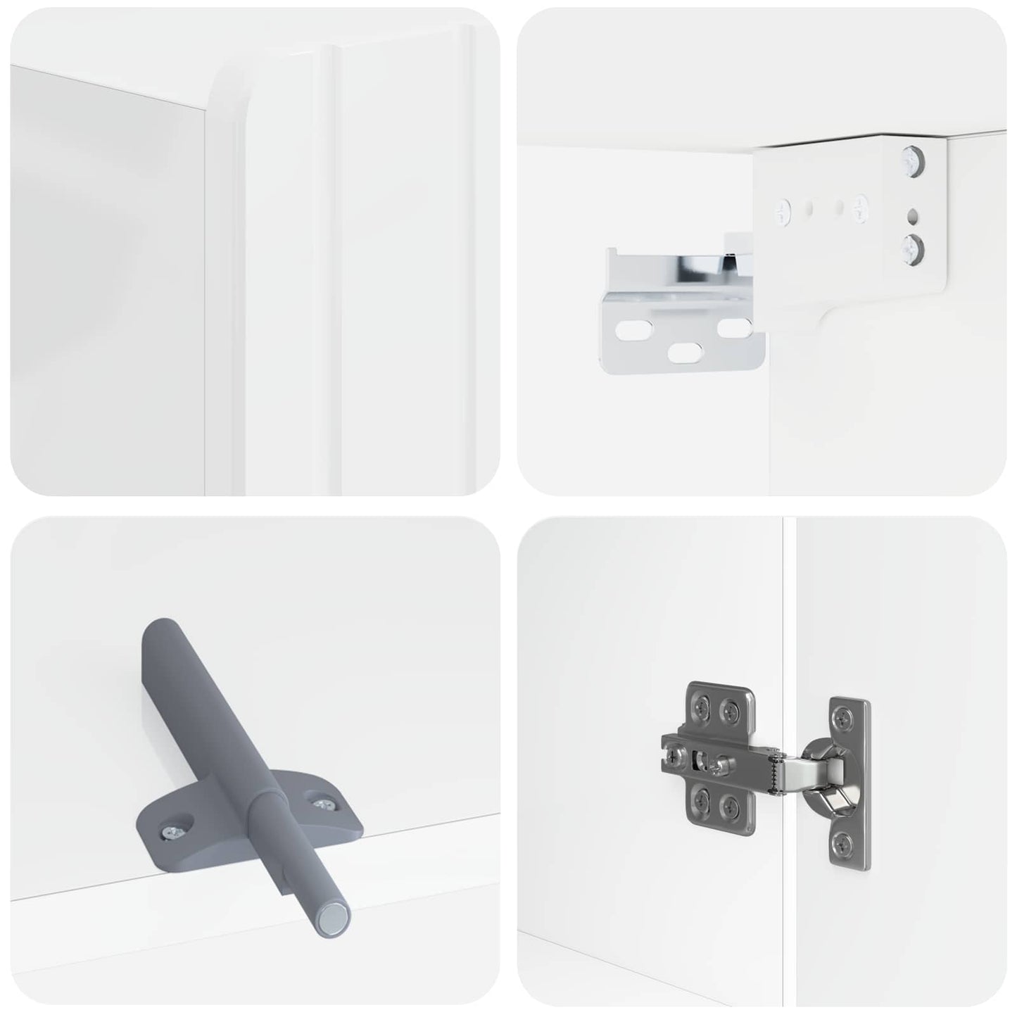 vidaXL Bathroom Wall Cabinet ZWOLLE High Gloss White 30 x 31 x 63 cm