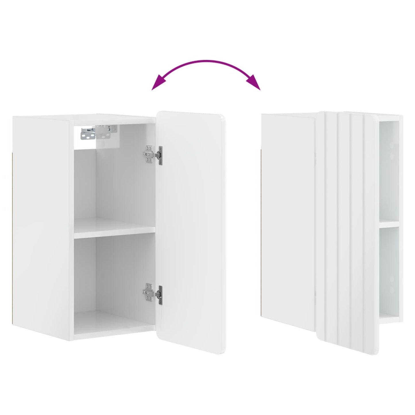 vidaXL Bathroom Wall Cabinet ZWOLLE High Gloss White 30 x 31 x 63 cm
