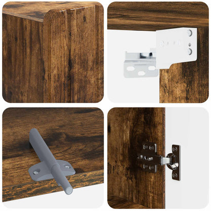 vidaXL Bathroom Wall Cabinet ZWOLLE Smoked Oak 30 x 31 x 63 cm