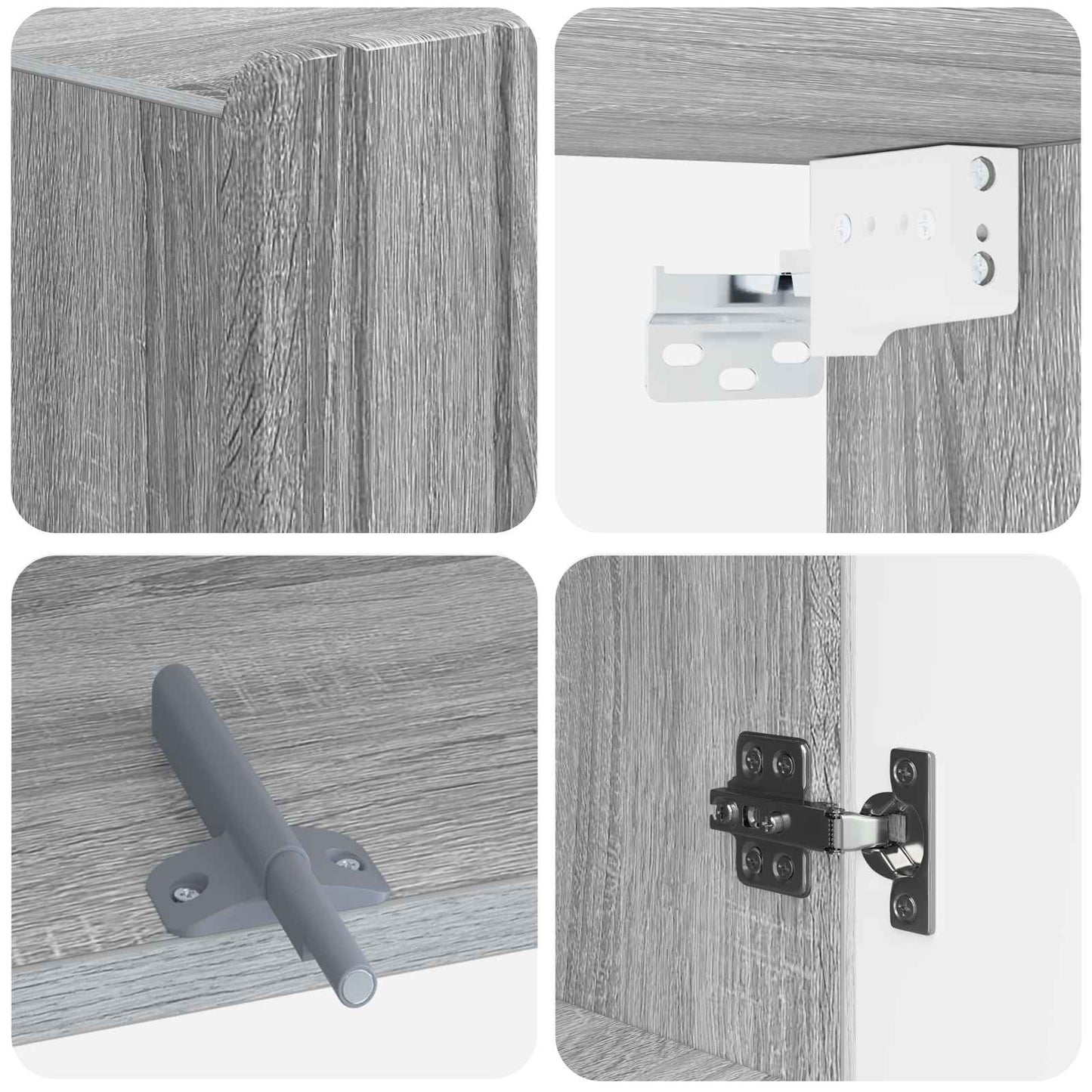 vidaXL Bathroom Wall Cabinet ZWOLLE Grey Sonoma 30 x 31 x 63 cm