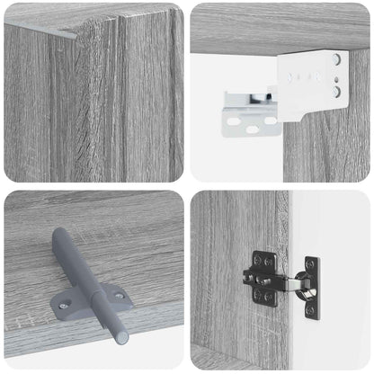 vidaXL Bathroom Wall Cabinet ZWOLLE Grey Sonoma 30 x 31 x 63 cm