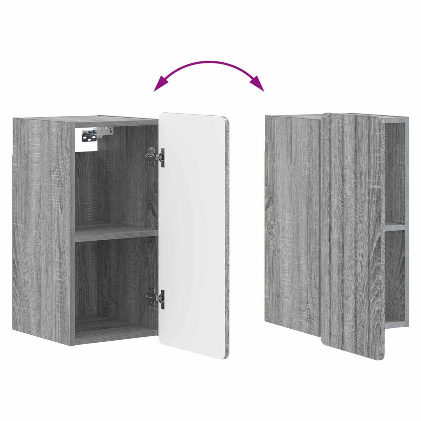 vidaXL Bathroom Wall Cabinet ZWOLLE Grey Sonoma 30 x 31 x 63 cm