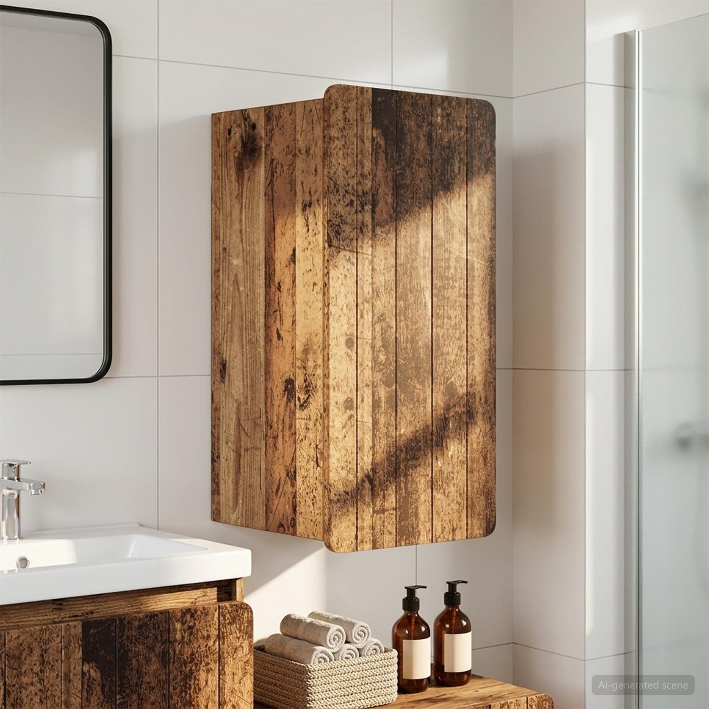 vidaXL Bathroom Wall Cabinet ZWOLLE Old Wood 30 x 31 x 63 cm