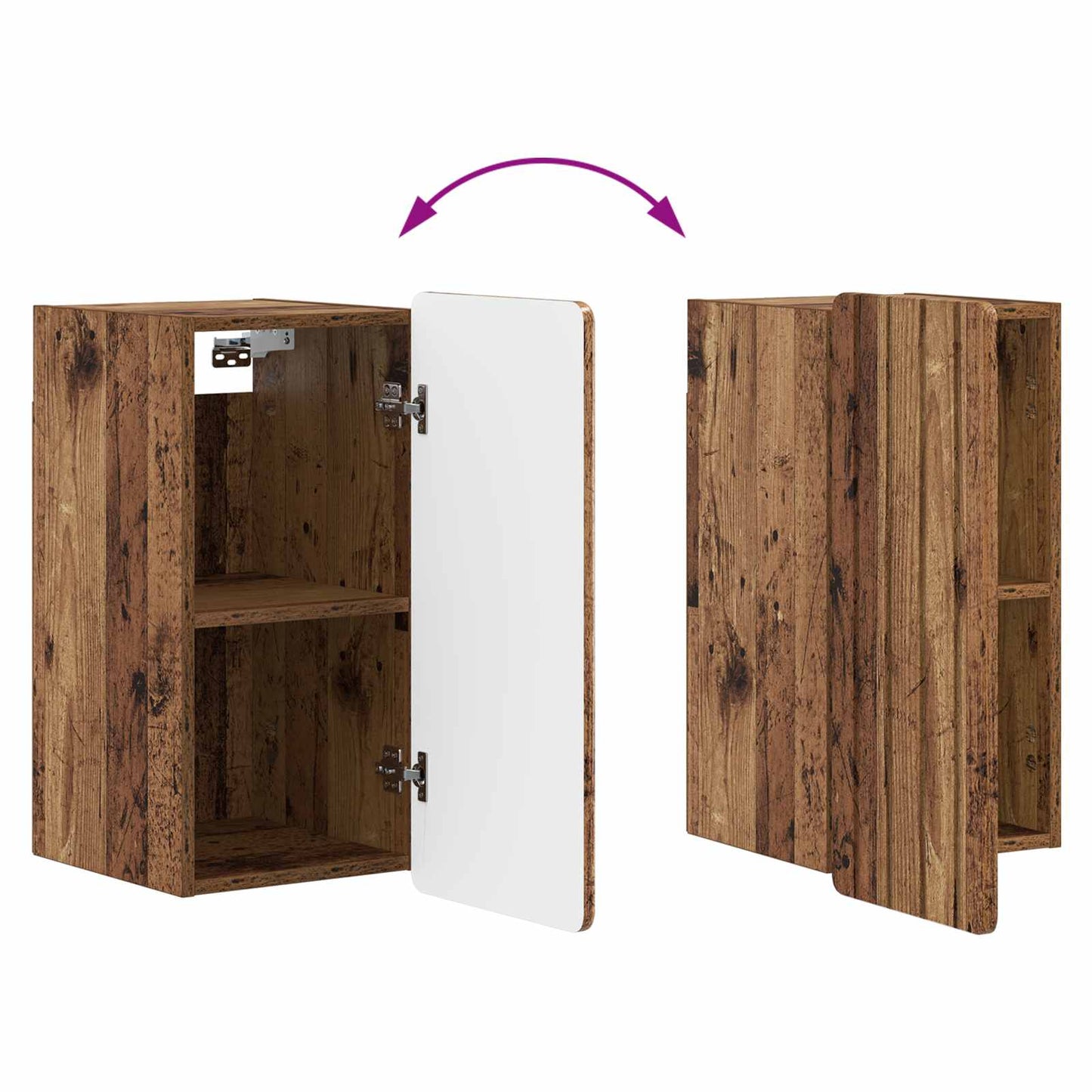 vidaXL Bathroom Wall Cabinet ZWOLLE Old Wood 30 x 31 x 63 cm
