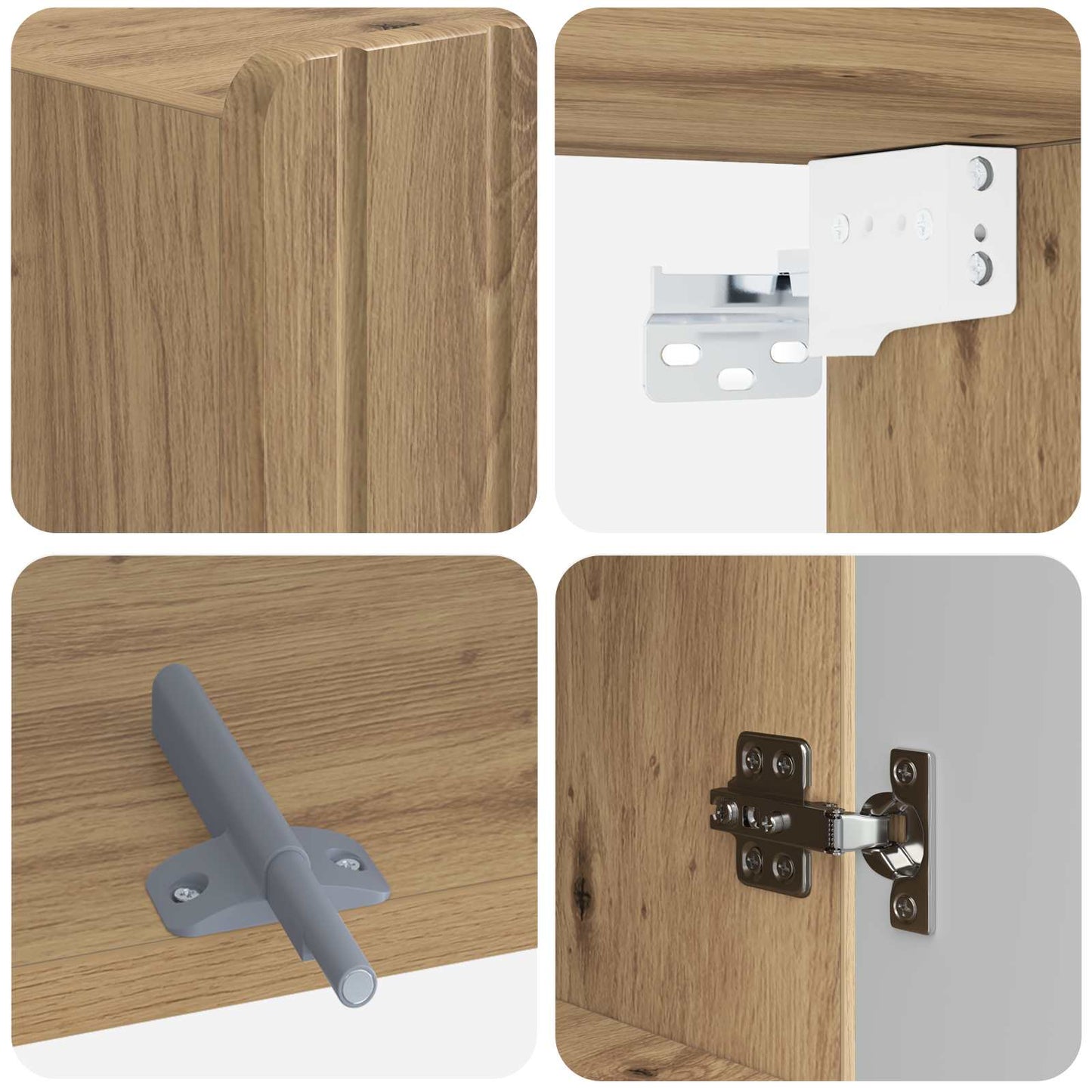 vidaXL Bathroom Wall Cabinet ZWOLLE Artisan Oak 30 x 31 x 63 cm