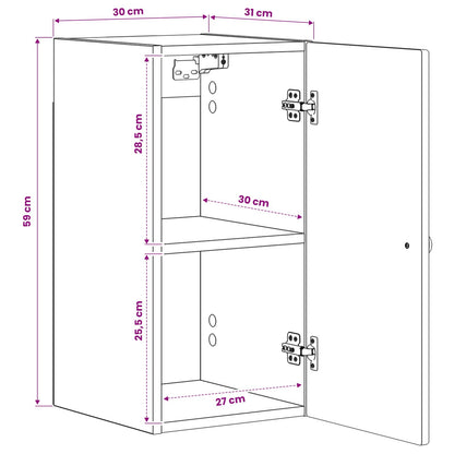 vidaXL Bathroom Wall Cabinet ZWOLLE Artisan Oak 30 x 31 x 63 cm