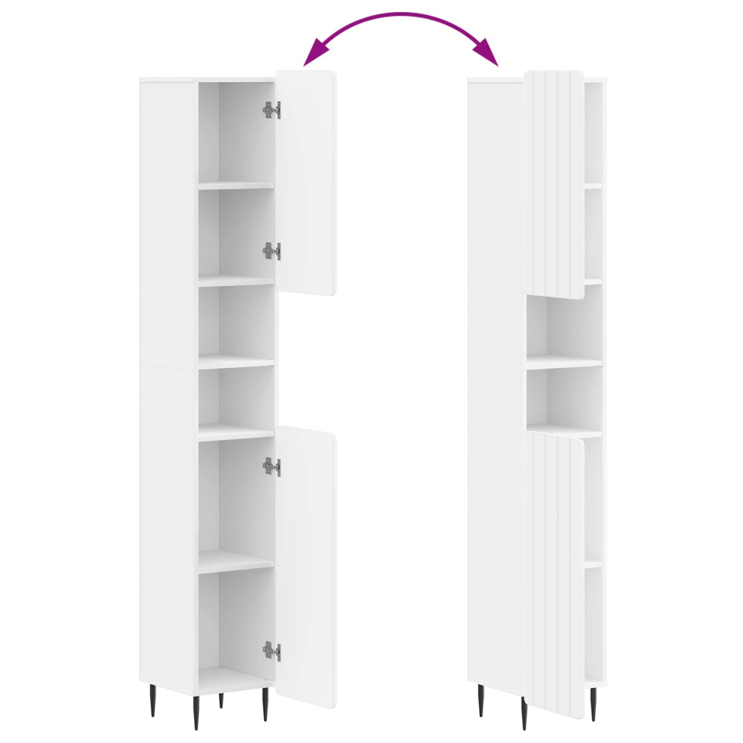 vidaXL Bathroom Cabinet with Open Shelf ZWOLLE White