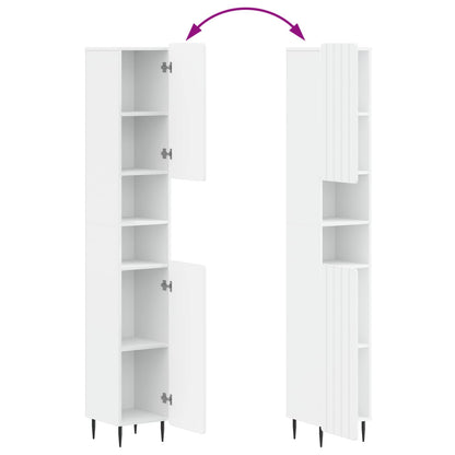 vidaXL Bathroom Cabinet with Open Shelf ZWOLLE White