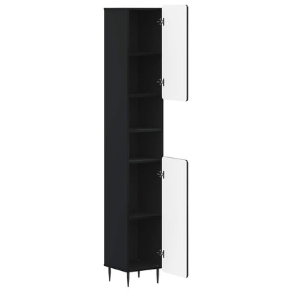 vidaXL Bathroom Cabinet with Open Shelf ZWOLLE Black