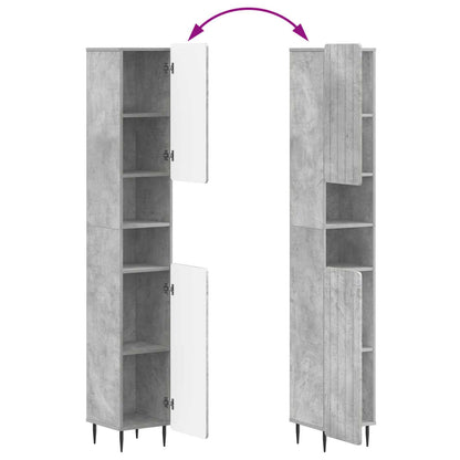vidaXL Bathroom Cabinet with Open Shelf ZWOLLE Concrete Grey