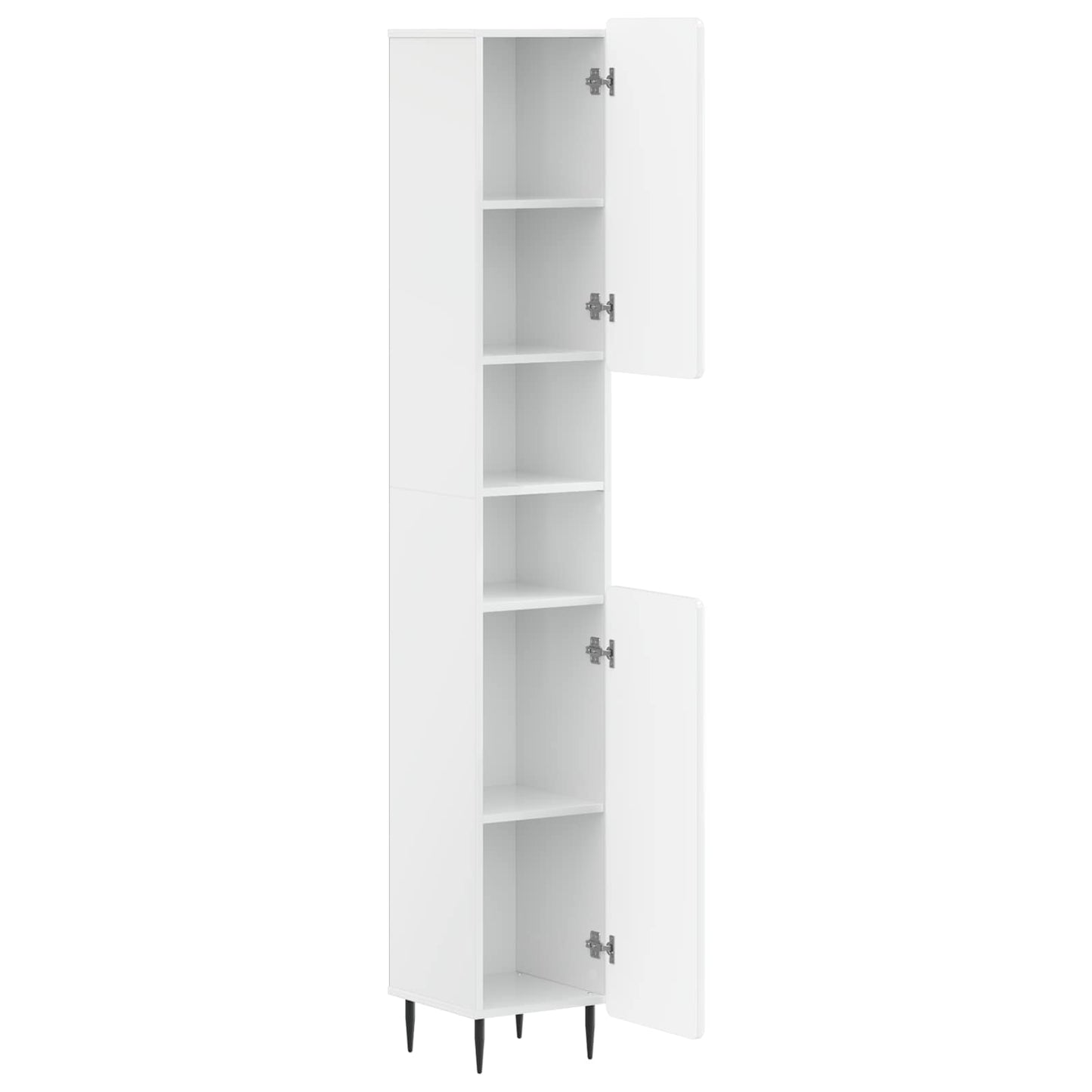 vidaXL Bathroom Cabinet with Open Shelf ZWOLLE High Gloss White