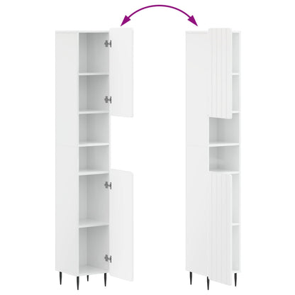 vidaXL Bathroom Cabinet with Open Shelf ZWOLLE High Gloss White