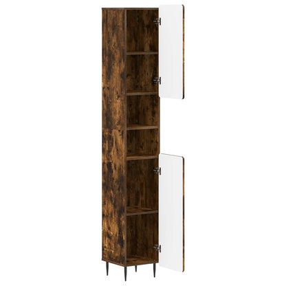 vidaXL Bathroom Cabinet with Open Shelf ZWOLLE Smoked Oak