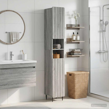 vidaXL Bathroom Cabinet with Open Shelf ZWOLLE Grey Sonoma