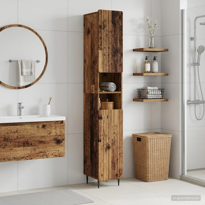 vidaXL Bathroom Cabinet with Open Shelf ZWOLLE Old Wood