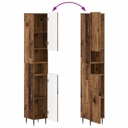 vidaXL Bathroom Cabinet with Open Shelf ZWOLLE Old Wood