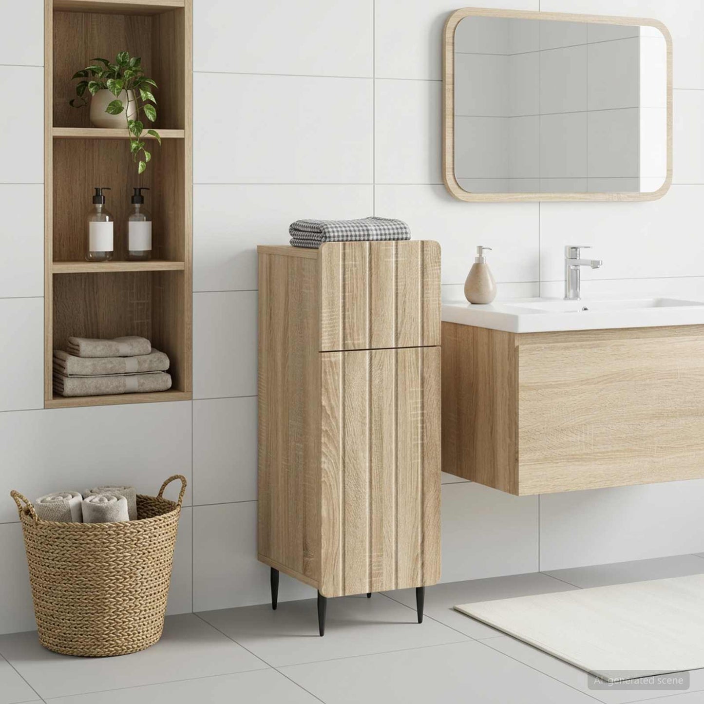 vidaXL Bathroom Storage Cainet ZWOLLE Sonoma Oak 30 x 31 x 79.5 cm