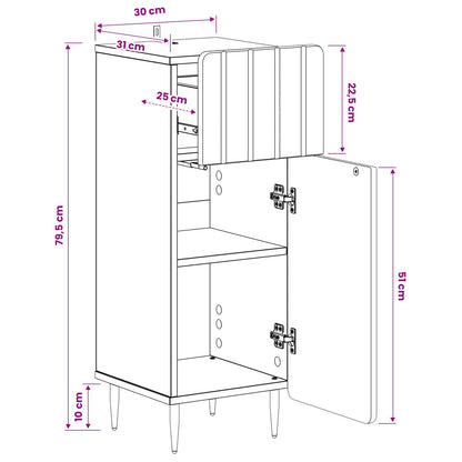 vidaXL Bathroom Storage Cainet ZWOLLE Grey Sonoma 30 x 31 x 79.5 cm