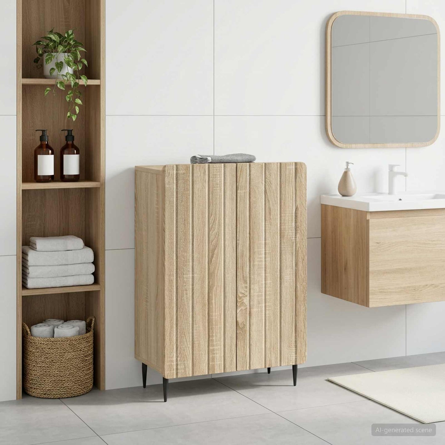 vidaXL Bathroom Storage Cainet ZWOLLE Sonoma Oak 59.5 x 31 x 79.5 cm
