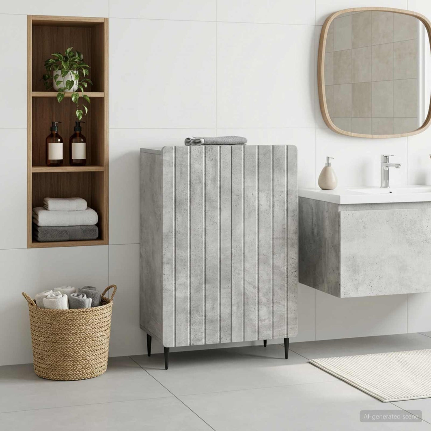 vidaXL Bathroom Storage Cainet ZWOLLE Concrete Grey
