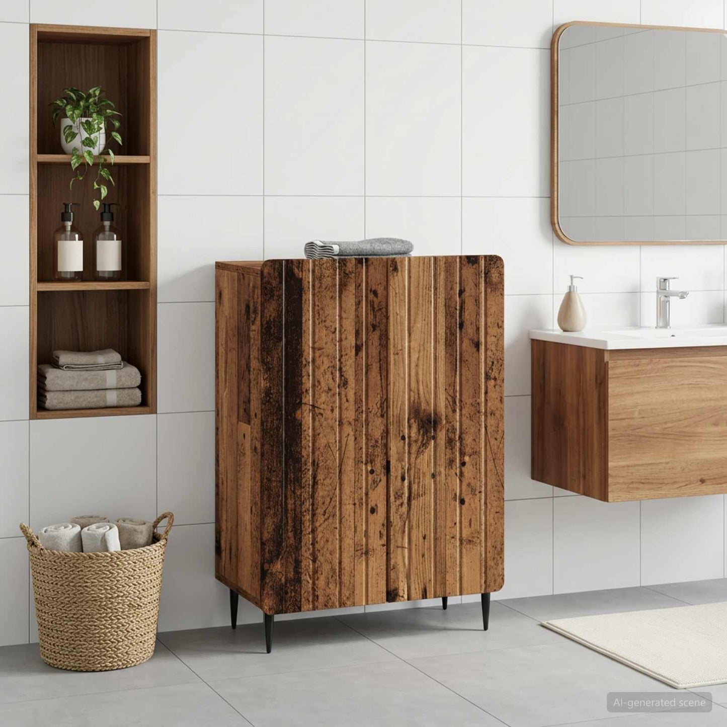vidaXL Bathroom Storage Cainet ZWOLLE Old Wood 59.5 x 31 x 79.5 cm